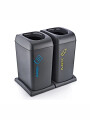 CONTENEDOR CON BASE PARA RECICLAR NEGRO (V)
