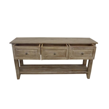 CONSOLA MADERA NATURAL-BEIGE LINO NATURAL