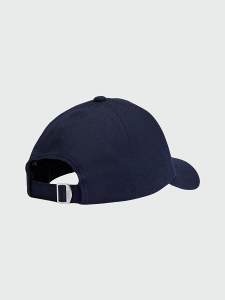 BOSS Gorra de Lana con Etiqueta de Logo de Cuero Sintético Azul Oscuro