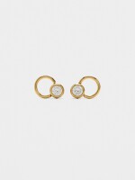 Pendientes Con Cristales - Acero Inoxidable dorado