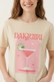 Remera m/c estampada Daiquiri BEIGE
