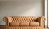 Sillón 100% Cuero - 3 Cuerpos - Chesterfield Camel