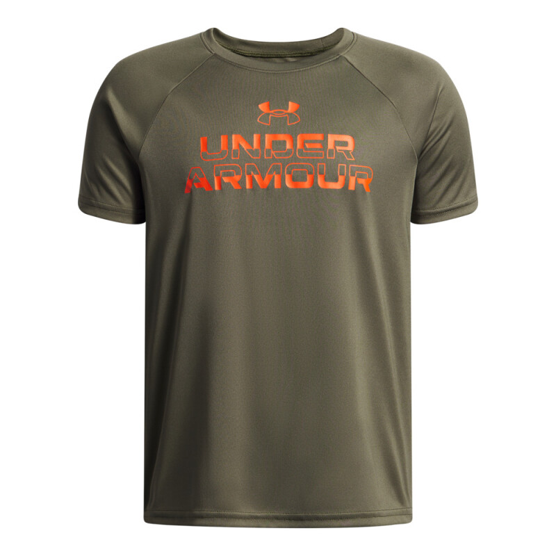 UA Tech Split Wordmark SS-BLU GRN-390