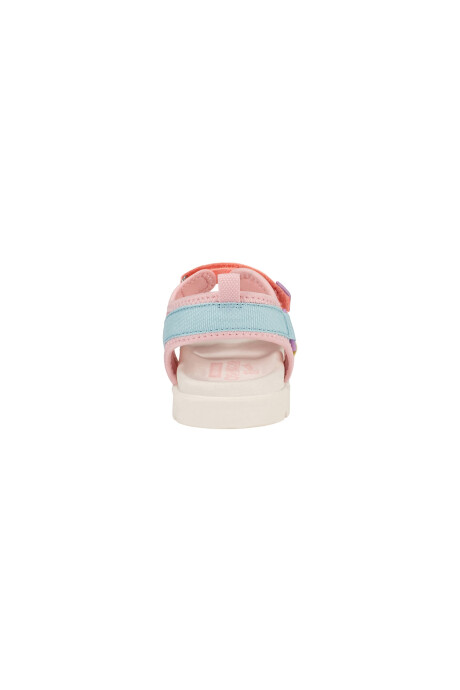 Sandalias con velcro, rosadas, diseño bloques de color Sin color
