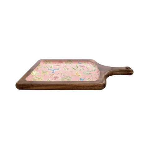 Tabla de Madera de 38 x 22 cm Pajaros Rosa