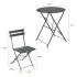 Set Juego Jardín Balcón Bistró Plegable Metal 3 Piezas Negro 1