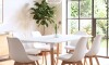 Juego de Comedor 6 Sillas Eames acolchada 120 Blanco