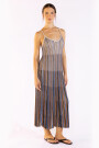 STRIPED LONG KNIT DRESS Blue