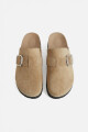 Zueco simil gamuza beige