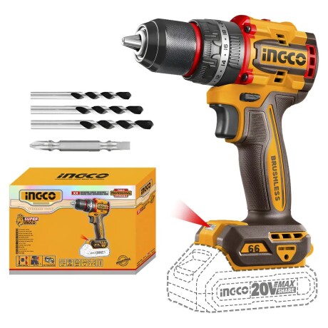 TALADRO ATORNILLADOR C/PERCUTOR A BATERIA 13MM 20V P20S COMPACT BRUSHLESS EN CAJA S/BAT CIDLI206681 N/a