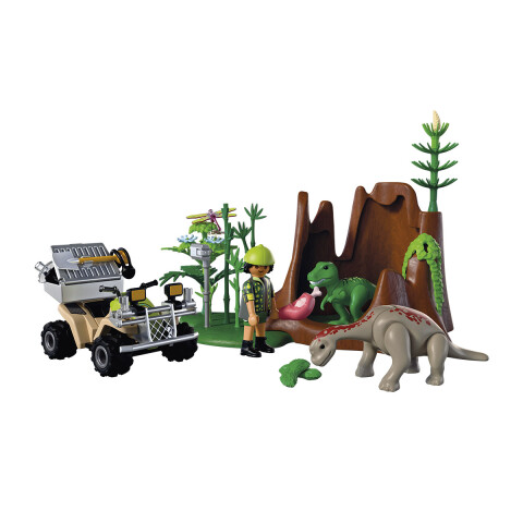 Explorador con Auto de Cueva Dinosaurio Playmobil 58 Piezas U