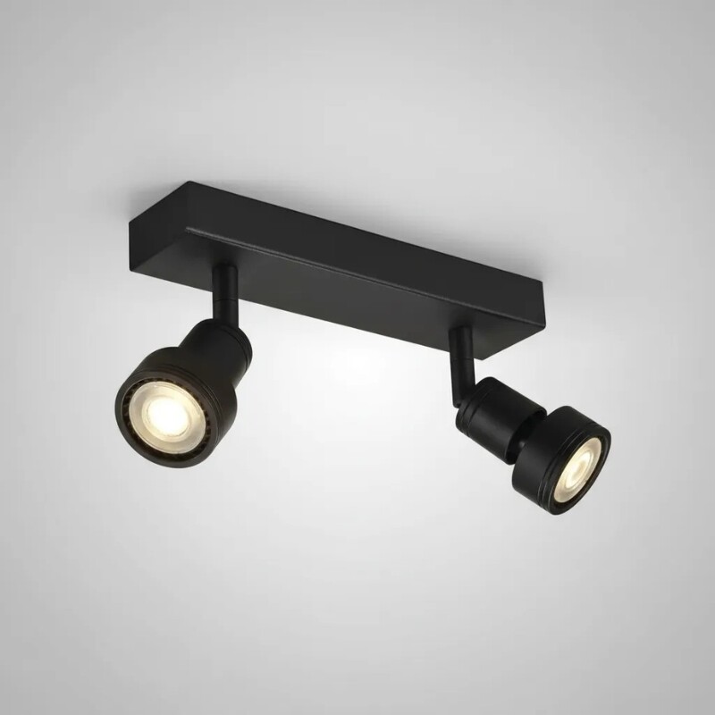 AAS Lámpara De Techo Niza Doble Orientable Negra