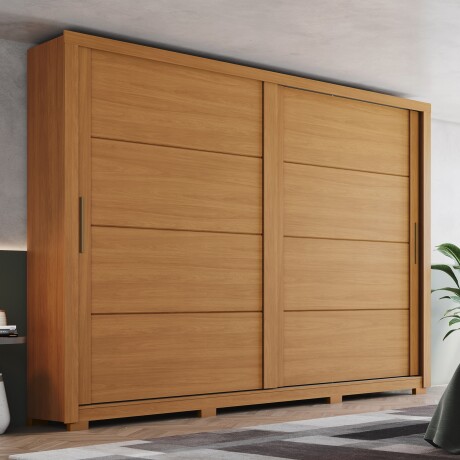 ROPERO PALACE 2 PUERTAS 4 CAJONES INTERNOS GUARDARROPA CLOSET ARMARIO COLOR MADERA