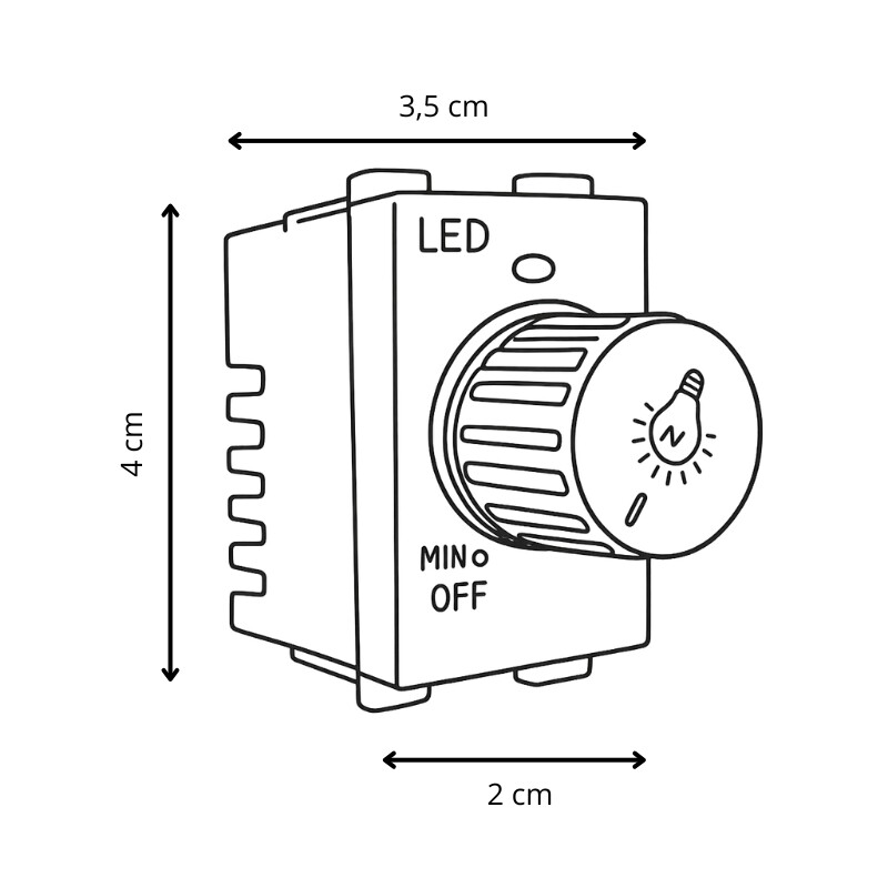 DIMMER LUZ LED 250W ATENEA Dimmer Luz LED 250W Atenea Blanco