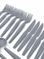 SET DE CUBIERTOS PLASTICO 18 PIEZAS GRIS CLARO (V)