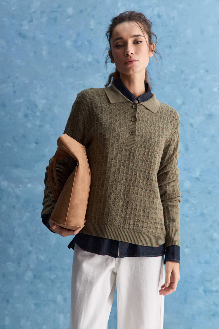 SWEATER BIANCA Verde Grisáceo