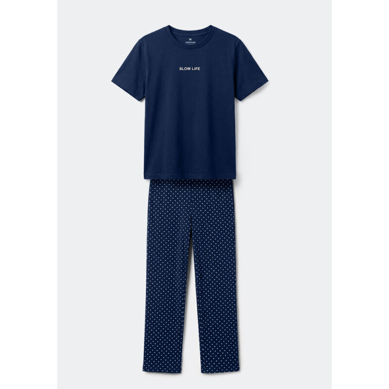 PIJAMA FEM AZUL ESCURO