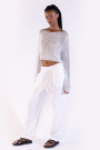 CROP SWEATER Silver