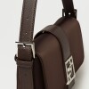 Cartera al hombro Signature en nylon Chocolate