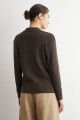 Sweater cuello polo chocolate melange
