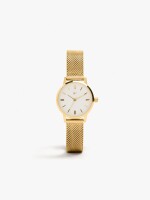 Reloj De Punto Metálico De Acero Inoxidable dorado
