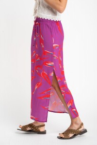Falda Print Fucsia