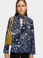 Blusa De Manga Larga Con Estampado Animal azul-marino