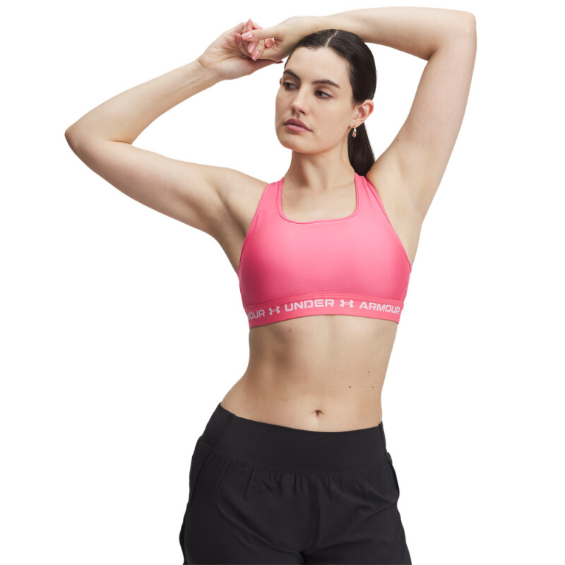 UA Crossback Mid Bra-PPL PNK-672