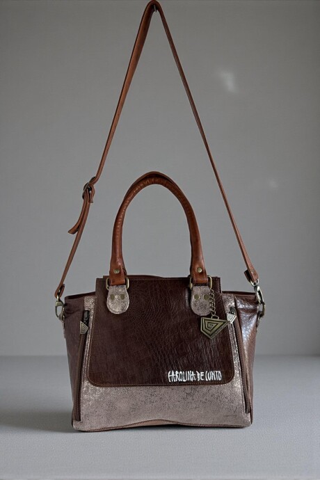 Cartera MILA Combinada Marrón Jaspeado Cartera MILA Combinada Marrón Jaspeado
