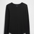V-LS OPP WAFFLE TEE BLACK 1