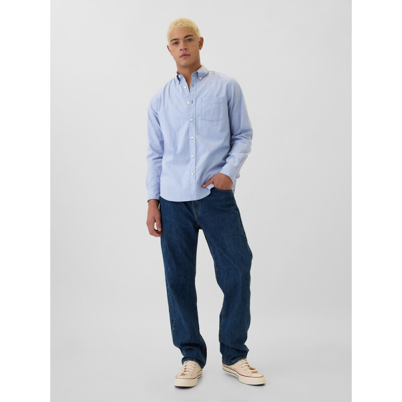 V-LS STANDARD STRETCH POPLIN Light Blue