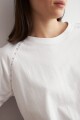 Remera manga raglan con vainillas blanco