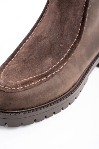 Bota Cuero Combinada Chocolate