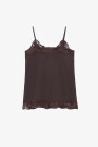TOP LINO ENCAJE Marron