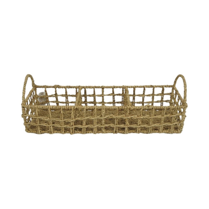 Organizador 3 Divisiones con Asas Seagrass Organizador 3 Divisiones con Asas Seagrass