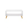 Mesa De Living Minimalista - Madera Maciza - Linea Dublin - Blanca Mesa De Living Minimalista - Madera Maciza - Linea Dublin - Blanca