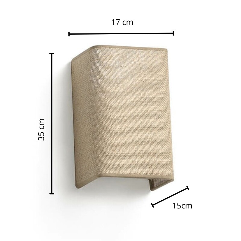 LUMINARIA DE PARED RECTANGULAR SMALL SOTO Lámpara de Pared Rectangular Small Soto Yute