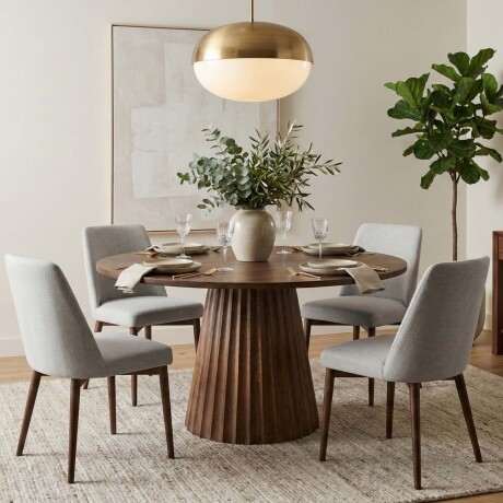 MESA DE COMEDOR MADERA-DE-MANGO MARRON ROMÁN