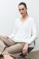 Sweater con encaje crudo