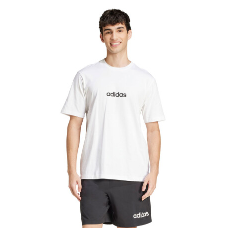 Remera de Hombre Adidas Essentials Linear Single Jersey M Blanco - Negro