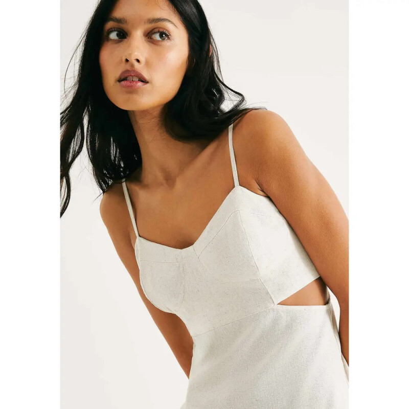 VESTIDO MIDI FEM OFF WHITE