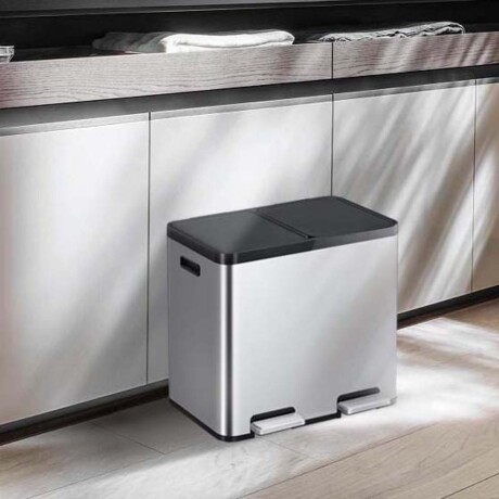 PAPELERA ACERO-INOXIDABLE GRIS EK9125MT