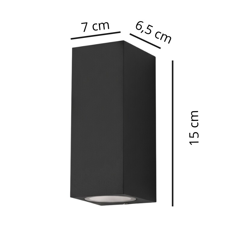ARTEFACTO EXTERIOR MORITZ PARA ADOSAR EN PARED BIDIRECCIONAL 5W Artefacto Exterior LED Moritz Para Adosar Bidireccional 5W Negro