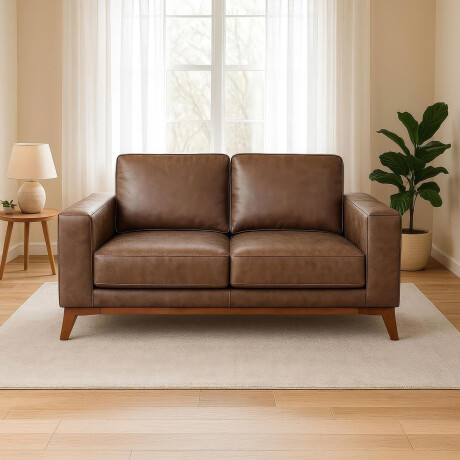 SOFÁ 2 CUERPOS TELA MARRON VALLE TABACO