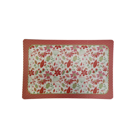 Individual Rectangular Varios Diseños 47 x 27 cm BCO C/HOJAS