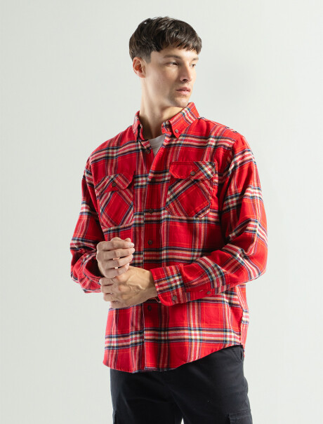 Camisa Franela Forum CFF-24 Rojo/Fantasia 1