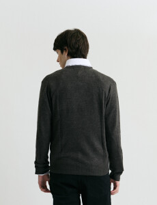 470313 SWEATER V HARRINGTON URBAN Gris Oscuro Melange