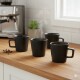 Set x4 Taza de asa recta cerámica 325ml TOKIO NEGRO