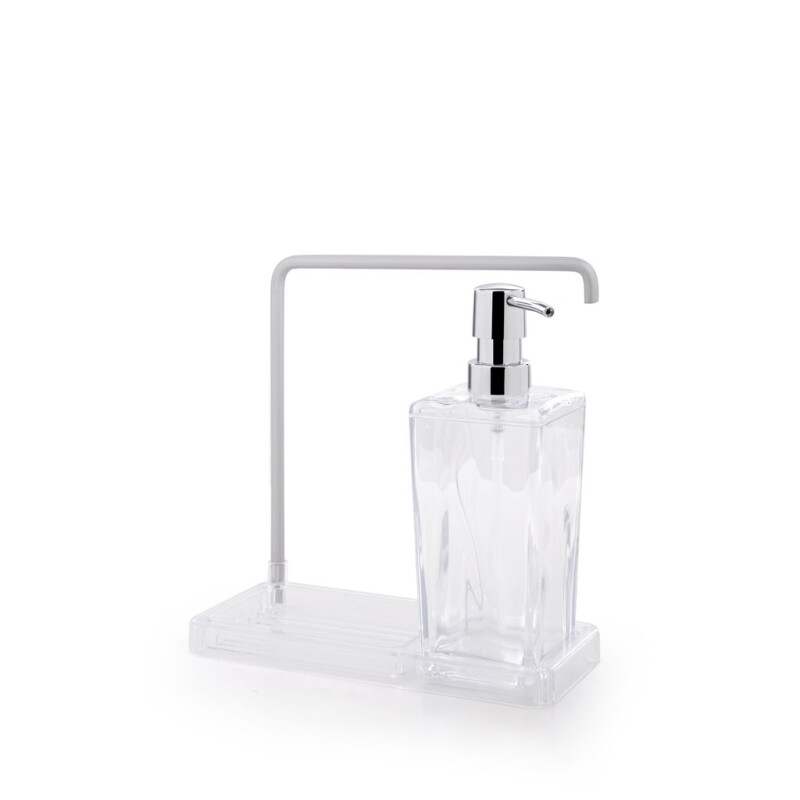 Dispensador para Jabón con Porta Trapo Transparente