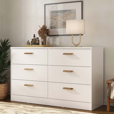 CÓMODA 6 CAJONES MDF BLANCO VENETTO II